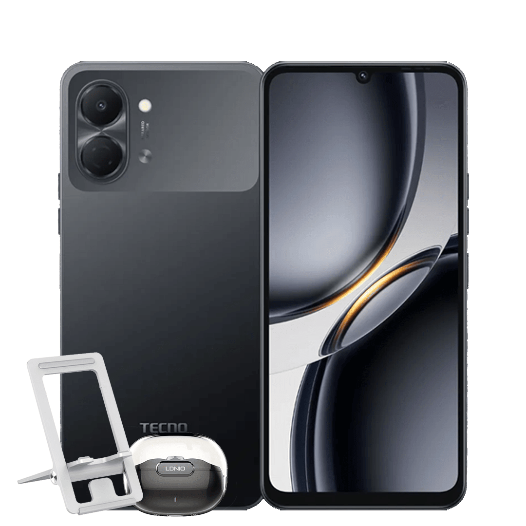TECNO KN3 POP 20 128GB 4GB RAM + FREE BLUETOOTH EARBUD + PHONE STAND + TECNO BOTTLE & UMBRELLA - CompuGhana