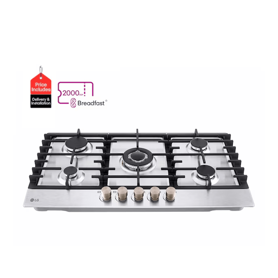 LG BUILT - IN 90CM STAINLESS STEEL 5 BURNERS GAS COOKTOP - CompuGhana