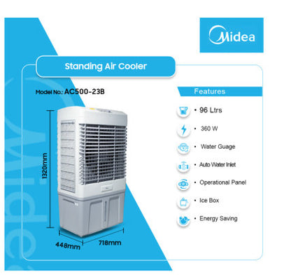 MIDEA 96 LTRS  AC500-23B AIR COOLER WHITE & GREY
