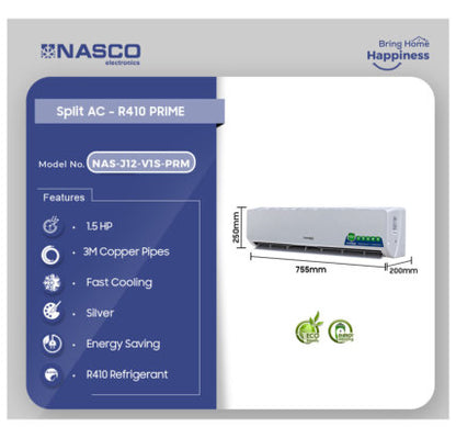 NASCO 1.5HP R410 PRIME NAS-J12-V1S-PRM AIR CONDITION