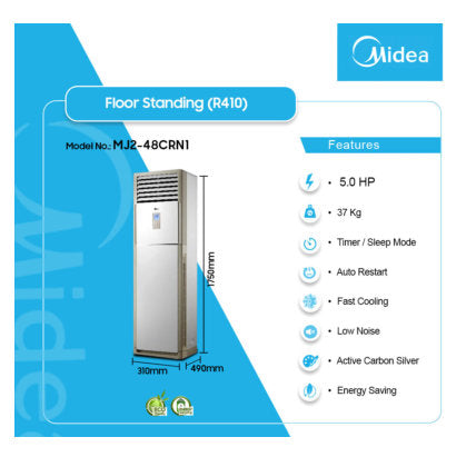 Midea 5.0Hp R410 48000 btu/h  Floor Standing Air condition