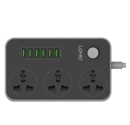 LDNIO 3 SOCKET + 6 USB PORTS SC3604C