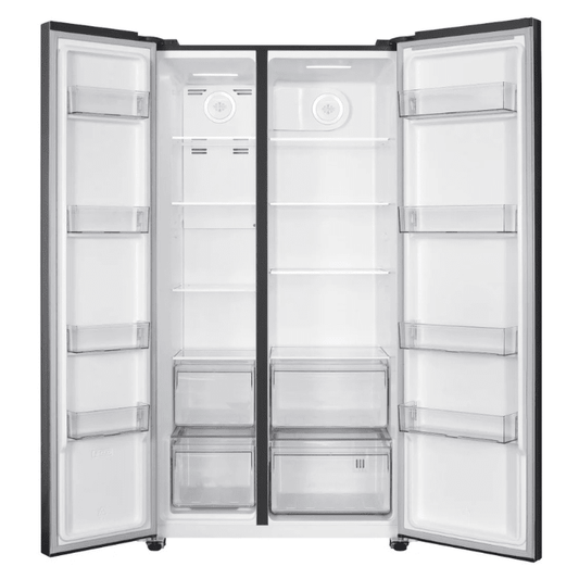 TCL 595L SIDE BY SIDE FRIDGE BLACK GLASS P774SBBG - CompuGhana