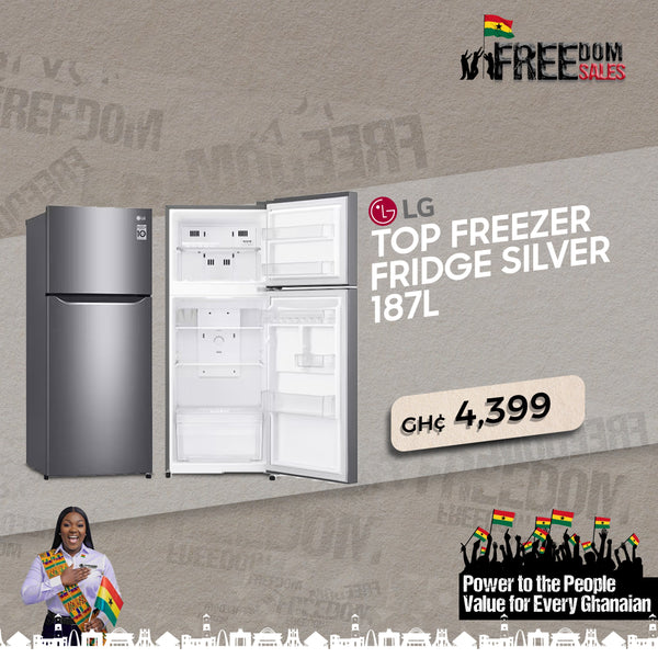LG 187L GN-B202SQBB TOP FREEZER REFRIGERATOR - SILVER