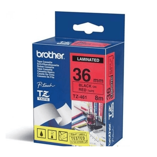 Brother TZ461 Label Tape Cassette 36 mm x 8 m Laminated Red/Black for P - Touch - CompuGhana