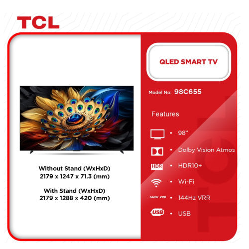 TCL 98-INCHES QLED 4K SMART ANDROID TELEVISION