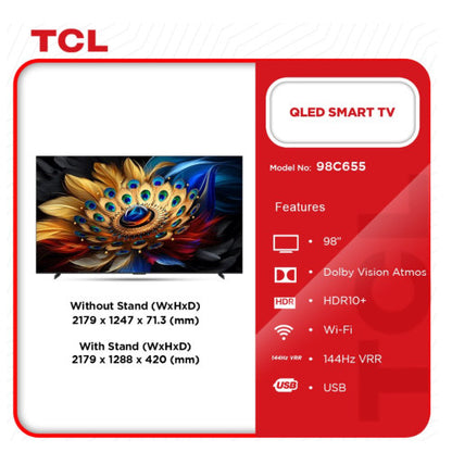 TCL 98-INCHES QLED 4K SMART ANDROID TELEVISION