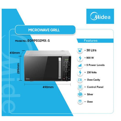MIDEA 30L EG9P032MX - S GRILL MICROWAVE WITH OVEN - CompuGhana