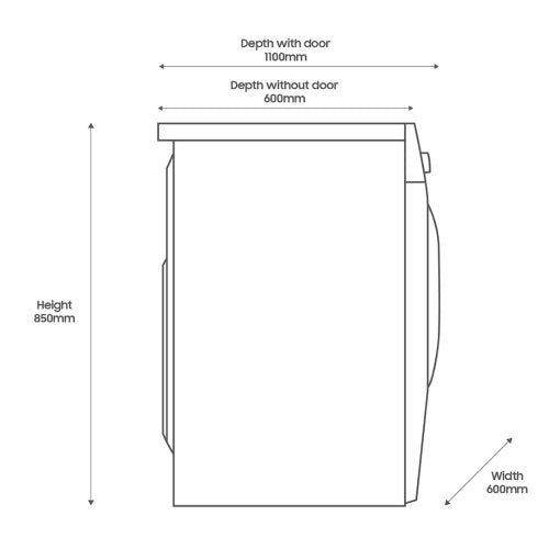 SAMSUNG DV80CGC0B0A  8KG DRYER WASHING MACHINE