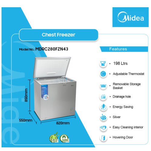 MIDEA MDRC280FZN43 198L CHEST FREEZER - CompuGhana