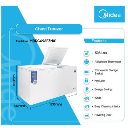 MIDEA MDRC698FZN01 508L CHEST FREEZER - CompuGhana