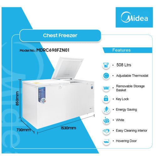 MIDEA MDRC698FZN01 508L CHEST FREEZER - CompuGhana