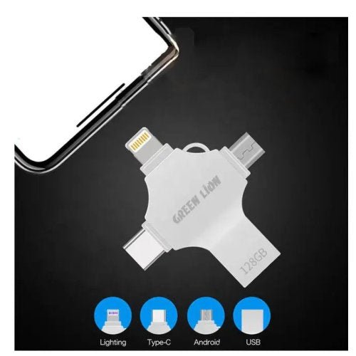 GREEN LION 4IN1 USB FLASH DRIVER 256GB SILVER - CompuGhana