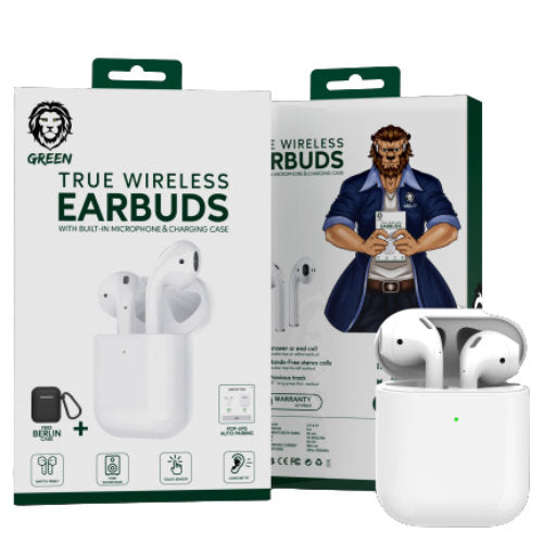 GREEN LION TRUE WIRELESS EARBUDS WHITE