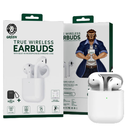 GREEN LION TRUE WIRELESS EARBUDS WHITE