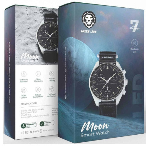 GREEN LION MOON SMART WATCH JOURNEY TO MOON BLACK