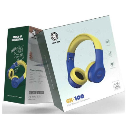GREEN LION GK - 100 KIDS WIRELESS HEADPHONE BLUE/PINK - BLUE/YELLOW - CompuGhana