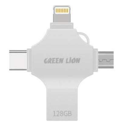 GREEN LION 128GB 4IN1 USB FLASH DRIVER SILVER
