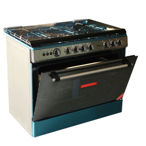 MIDEA  90x60 GAS COOKER  WITH GRILL - SILVER