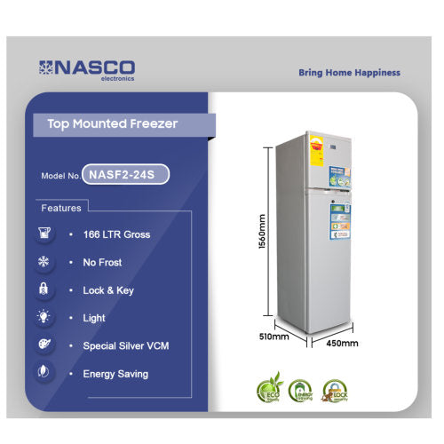 NASCO 198LTR TOP MOUNT REFRIGERATOR