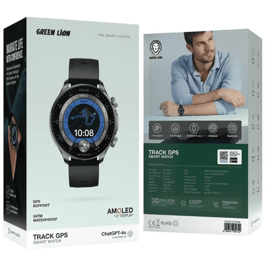 GREEN LION TRACK GPS SMART WATCH BLACK - CompuGhana