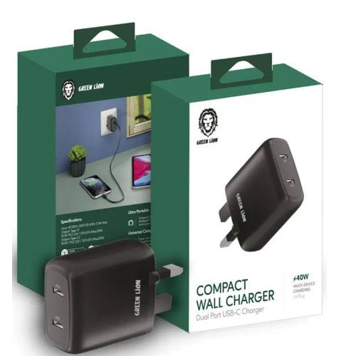 GREEN LION DUAL PORT USB - C 40W WALL CHARGER - CompuGhana