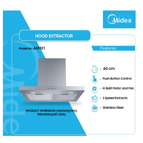 MIDEA 60CM HOOD EXTRACTOR 60M21