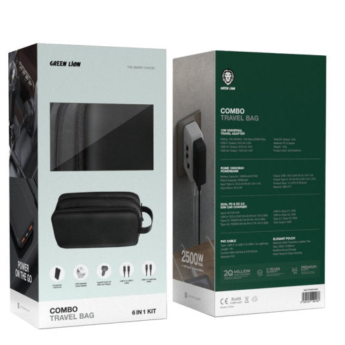 GREEN LION COMBO TRAVEL BAG 6-IN-1 KIT BLACK