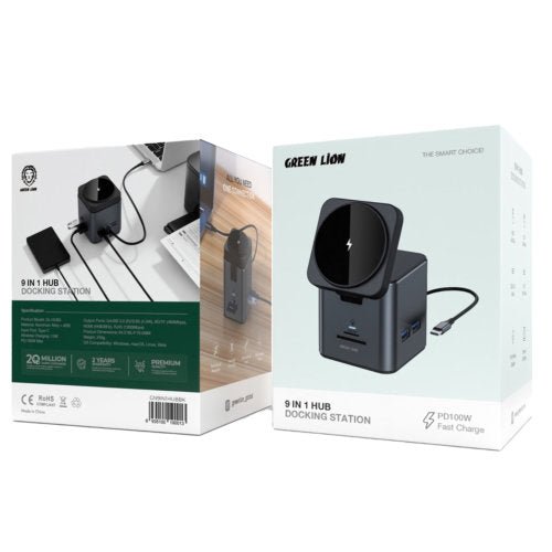 GREEN LION 9-IN-1 HUB DOCKING STATION BLACK – CompuGhana