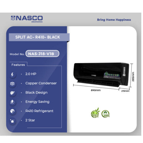 NASCO 2.0 HP R410 SPLIT AIR CONDITION BLACK
