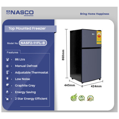 NASCO 86L TABLE TOP NASF2-11FL-B  FRIDGE