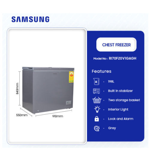 SAMSUNG 198L CHEST FREEZER GRAY
