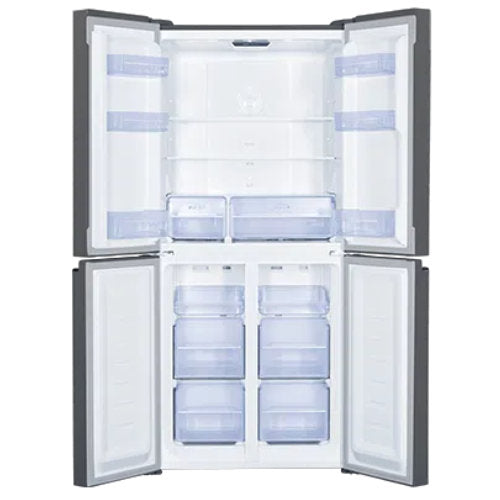 TCL 421L FRENCH 4 DOOR  BLACK GLASS FRIDGE