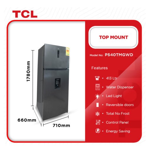 TCL 413L TOP MOUNT FRIDGE GREY - CompuGhana