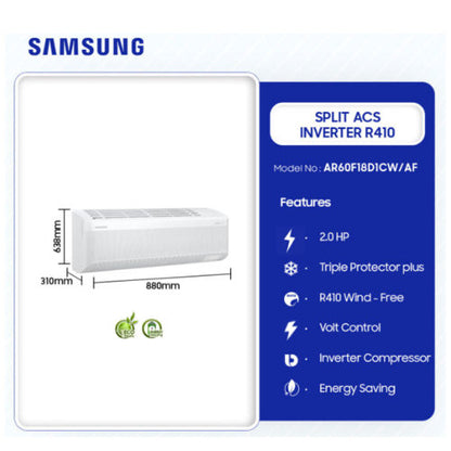 SAMSUNG  2.0HP INVERTER R410 WIND FREE AIR CONDITION