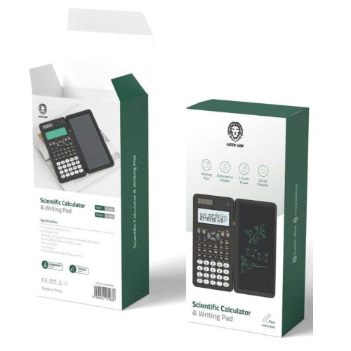 GREEN LION SCIENTIFIC CALCULATOR & WRINTING PAD BLACK