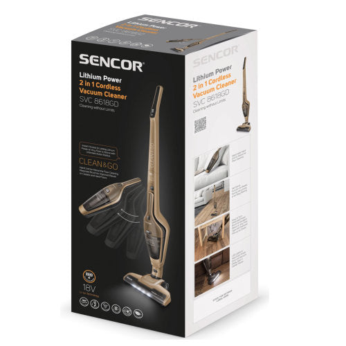 SENCOR SVC 8618GD LITHIUM POWER 2IN1 CORDLESS VACUUM CLEANER