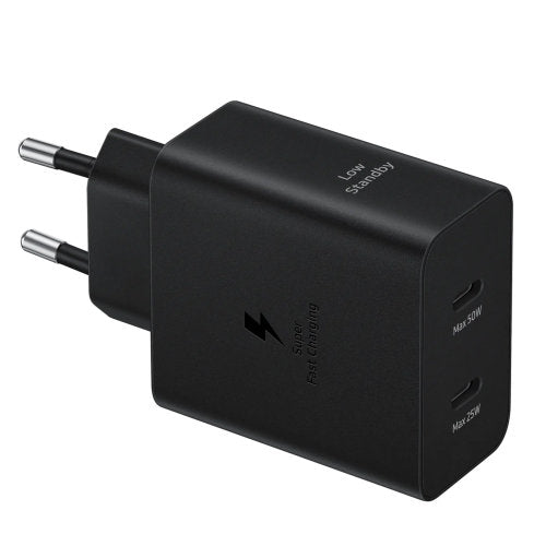 SAMSUNG 50W POWER ADAPTER DUO CABLE USB-C 1.8M BLACK