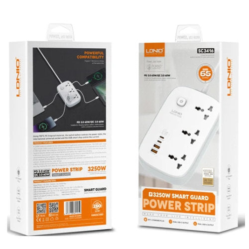 LDNIO 65W GAN PD3.0/QC3.0/QC2.0 POWER SOCKET