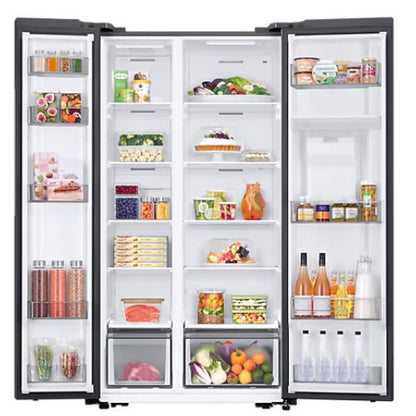 SAMSUNG  578L SIDE BY SIDE + WATER DISPENSER FRIDGE- SILVER