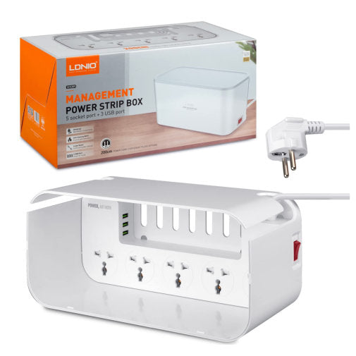 LDNIO MANAGEMENT POWER STRIP BOX 5 PORT +3 USB WIRELESS CHARGER  SN5311W