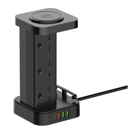 LDNIO TOWER EXTENSION POWER SOCKET 2500W 6 POWER SOCKET+4 USB PORTS + WIRELESS CHARGING 2M SKW6457