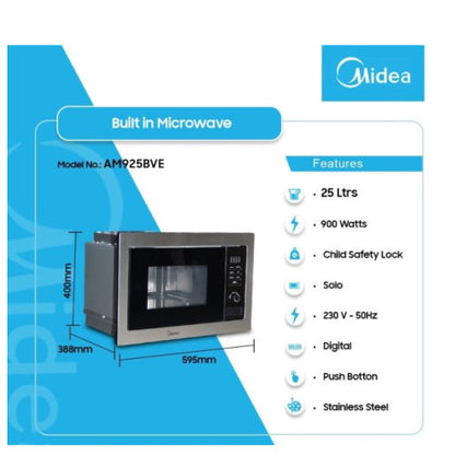 MIDEA 25LTR BUILT-IN MICROWAVE OVEN SOLO