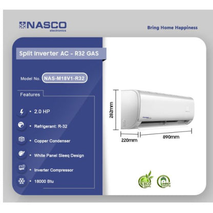 NASCO 2.0HP R32 GAS SPLIT INVERTER AIR CONDITIONER