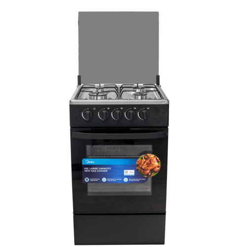 MIDEA 50X50 4 BURNERS SP5055T082-B GAS COOKER BLACK MIRROR