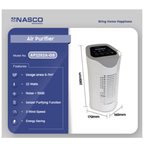 NASCO 22W AP2202A-GS AIR PURIFIER