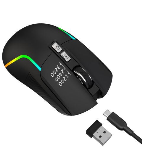 GREEN LION RECHARGEABLE GAMING MOUSE BLACK