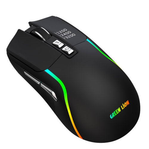 GREEN LION RECHARGEABLE GAMING MOUSE BLACK