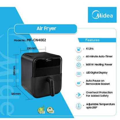 MIDEA 1600W 4L 360 DEGREES HEATING DIGITAL AIR FRYER - CompuGhana