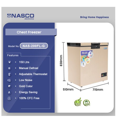 NASCO 150L CHEST FREEZER GOLDEN - CompuGhana